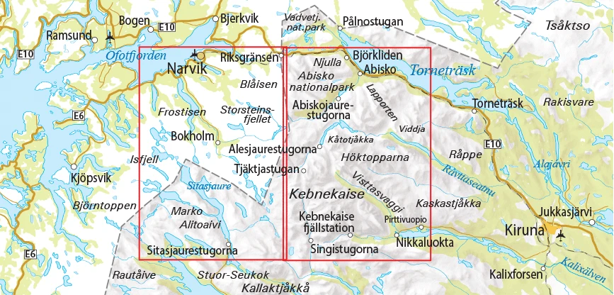 Abisko-Kebnekaise-Nikkaluokta 1:75 000 BLAD 1 â Image 2