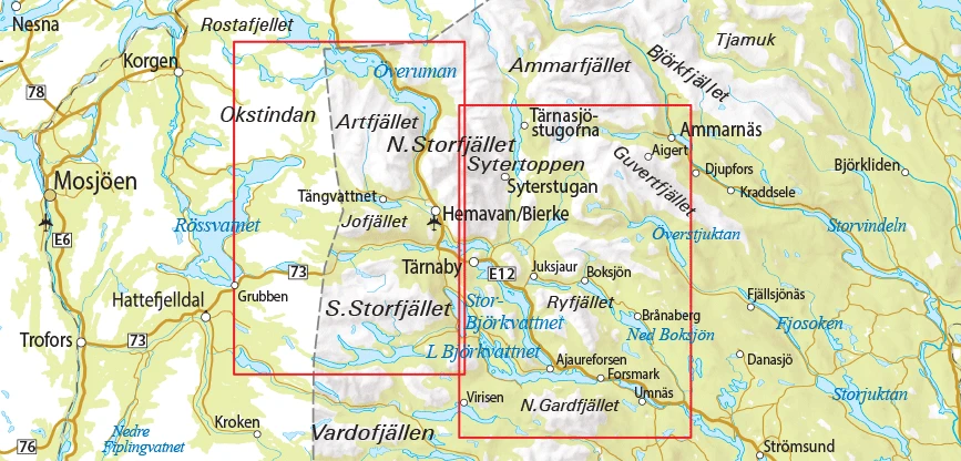 Ammarnäs - Hemavan - Lill - Björkvattnet 1:75 000 BLAD 6 – Image 3