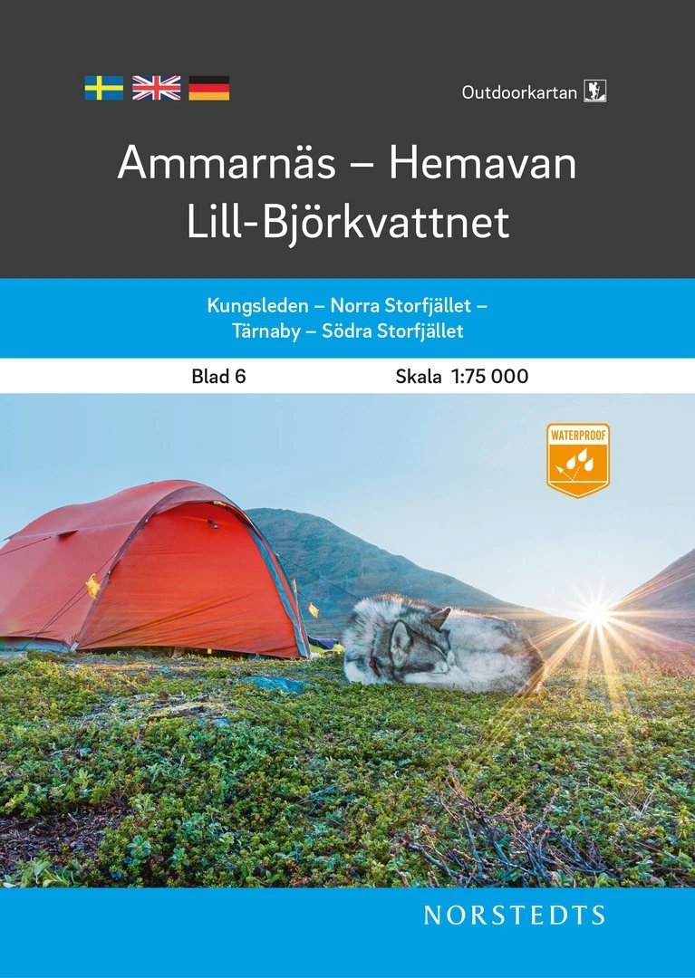 Ammarnäs - Hemavan - Lill - Björkvattnet 1:75 000 BLAD 6